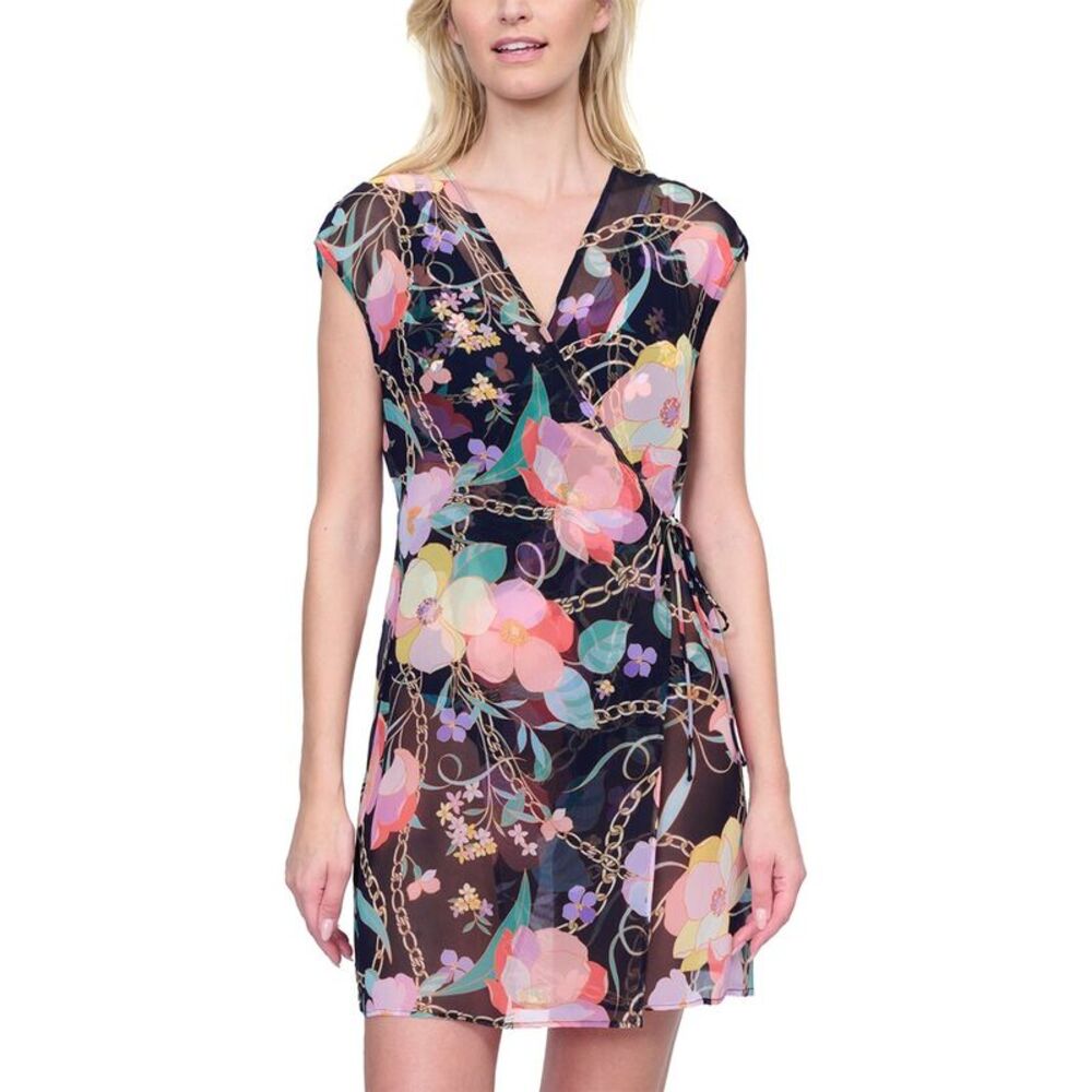 Gottex Black Swim Coverup Wrap V-Neck